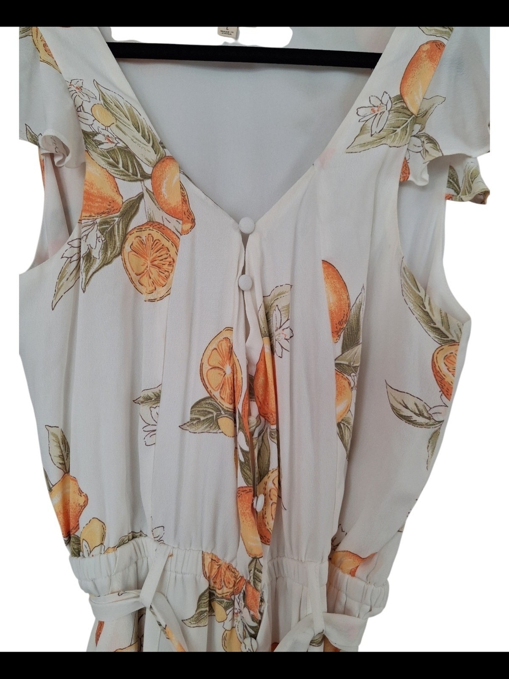 For Love And Lemons White Jumpsuit with Orange Citrus Print - Picture 4 of 4